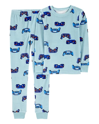 Kid 2-Piece Fuzzy Velboa Video Game Pyjamas