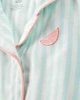 Toddler Striped Loose Fit 2-Piece Pyjamas - Mint