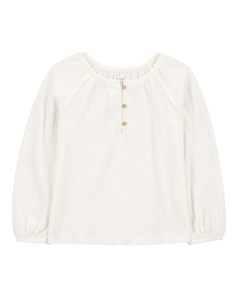 Baby Gauze Long-Sleeve Top - Cream