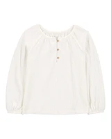 Baby Gauze Long-Sleeve Top - Cream
