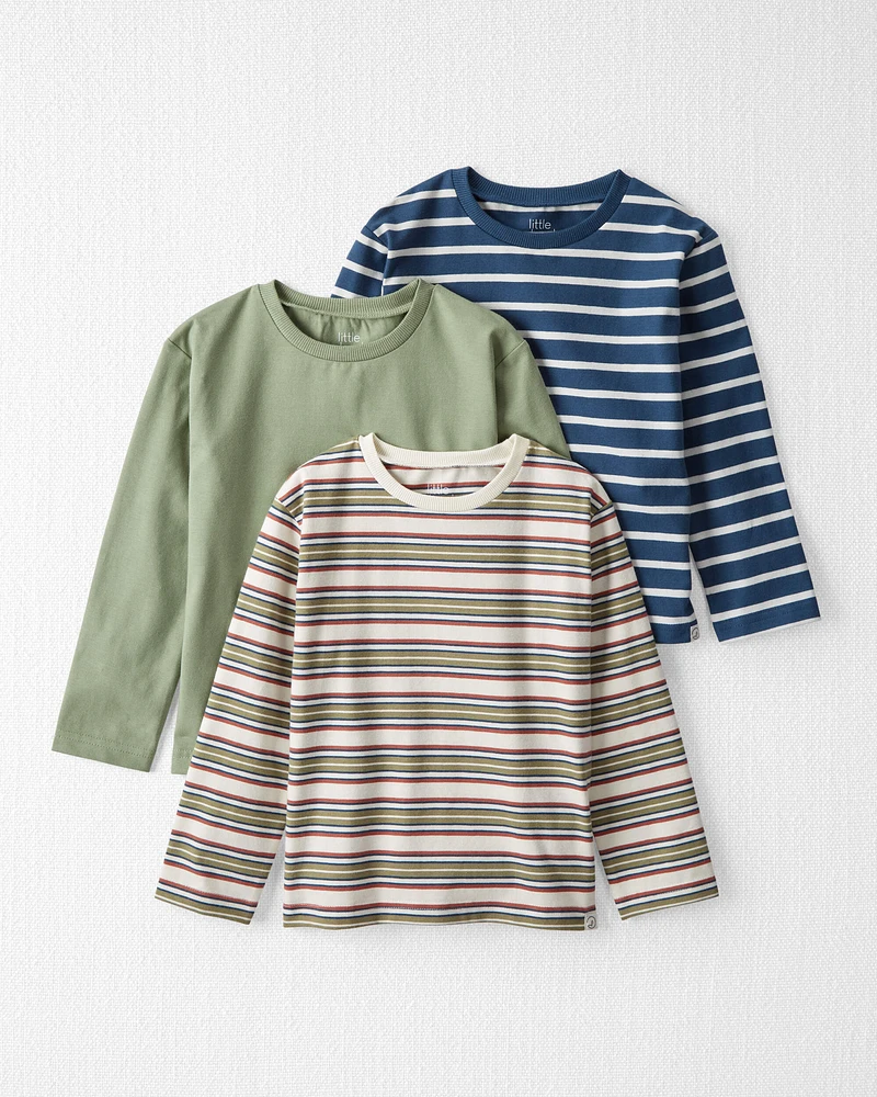 Toddler 3-Pack Organic Cotton T-Shirts Stripes