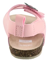 Baby Buckle Faux Cork Sandals - Pink