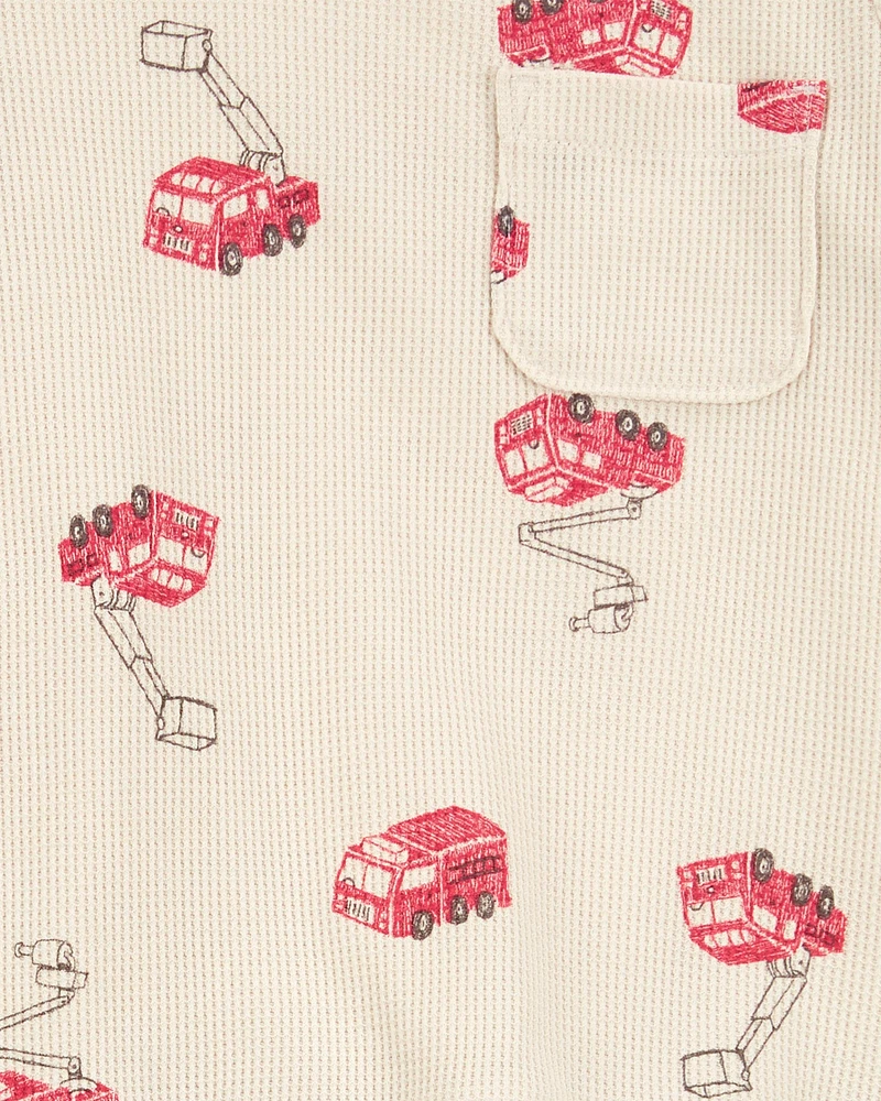 Baby 2-Piece Fire Truck Outfit Set - Ivory