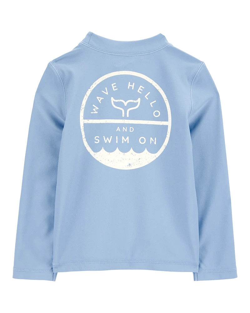 Toddler Whale Long Sleeve Rashguard - Blue