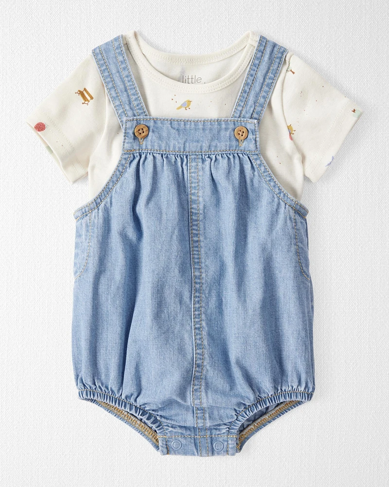 Baby Organic Cotton Chambray Bubble Set