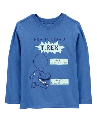 Toddler How To Draw A T-Rex Graphic Tee