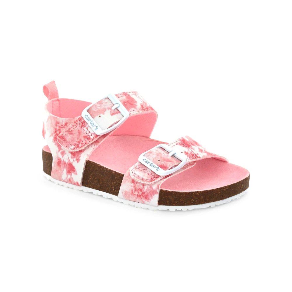 Tie Dye Buckle Footbed Sandals