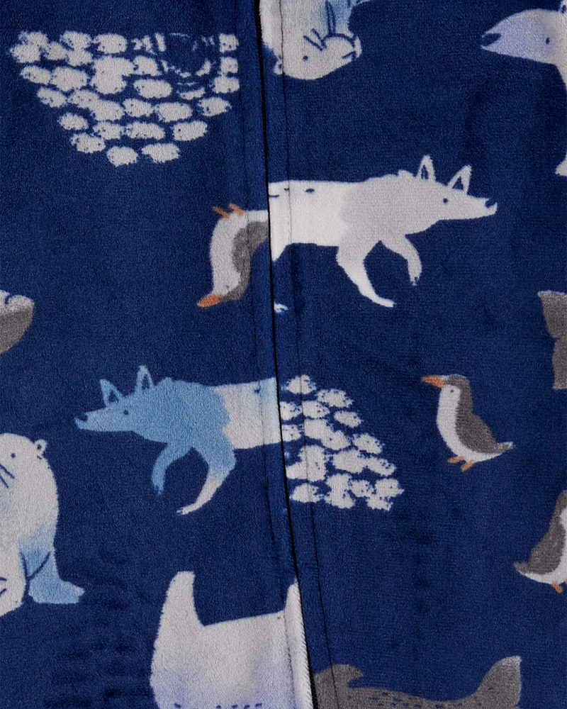 Arctic Animals Zip-Up Fleece Sleep & Play Pajamas