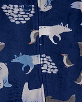 Arctic Animals Zip-Up Fleece Sleep & Play Pajamas