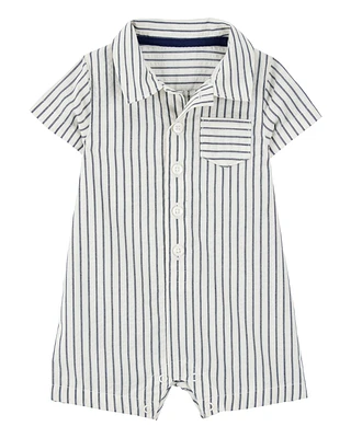 Baby Striped Polo Romper