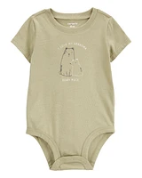 Baby Grandma Short-Sleeve Bodysuit - Olive
