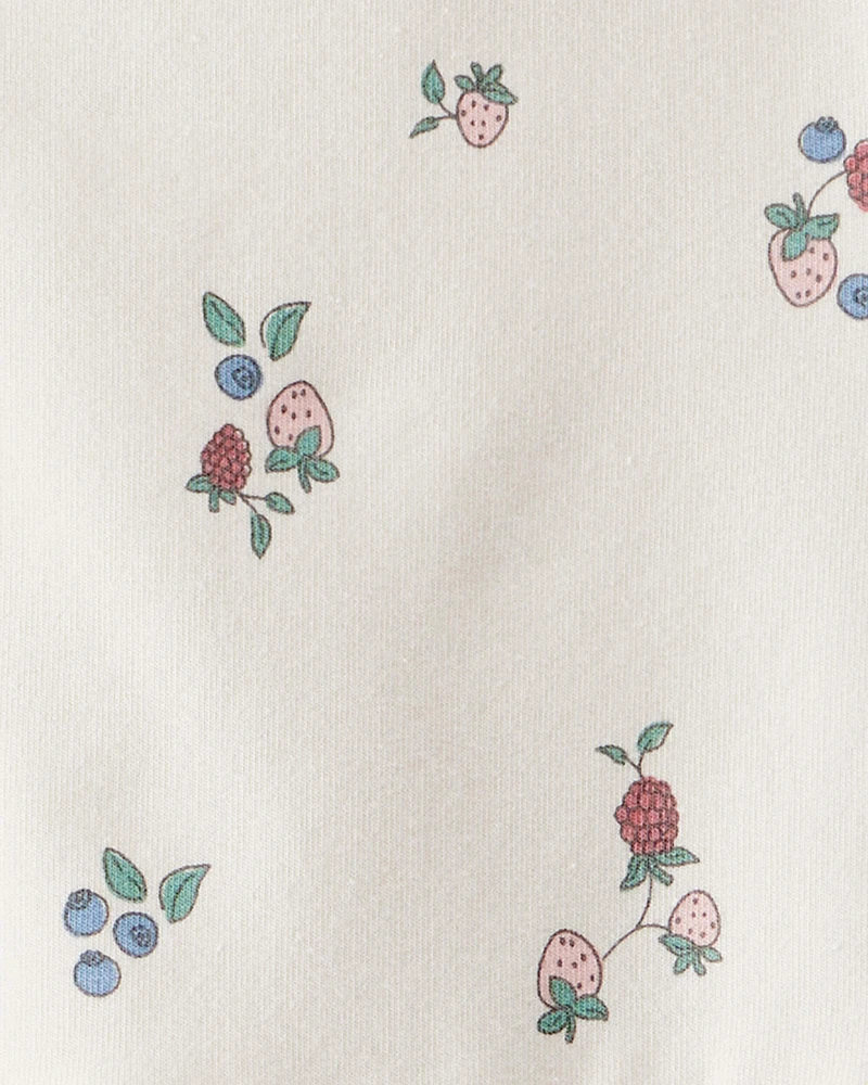 Toddler Organic Cotton French Terry Dress Berry Blossom Print