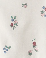 Toddler Organic Cotton French Terry Dress Berry Blossom Print