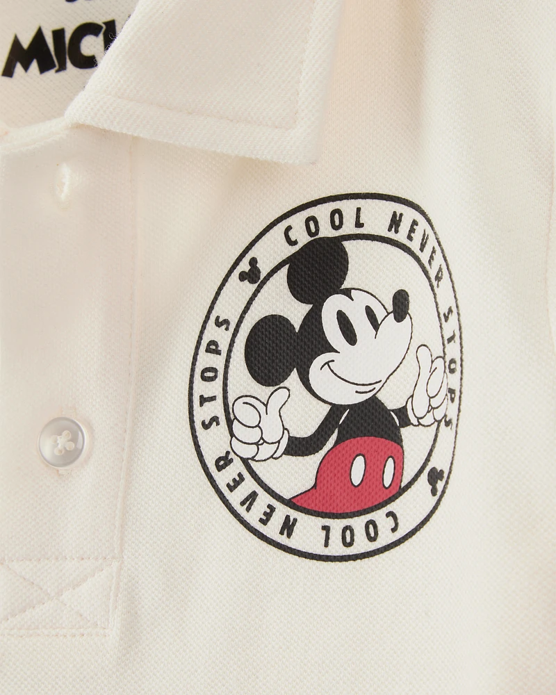 Toddler 2-Piece Mickey Mouse Polo Shirt & Short Set - Heather/Red