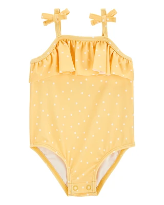 Baby 1-Piece Polka Dot Swimsuit - Yellow