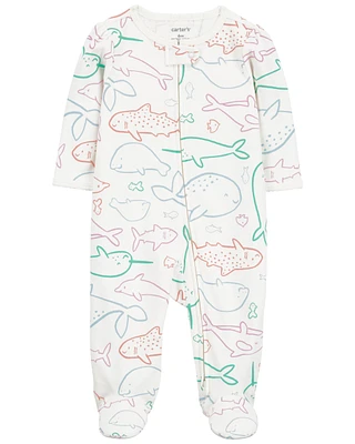 Baby Whale Zip-Up Sleeper Pyjamas