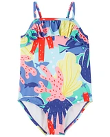 Toddler 1-Piece Coral Swimsuit