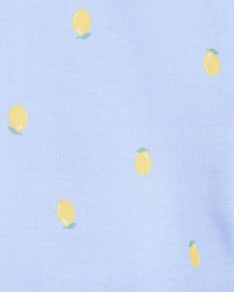 Kid Lemon Print Loose Fit 2-Piece Pyjamas - Blue