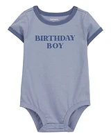 Baby Birthday Boy Short-Sleeve Bodysuit - Blue