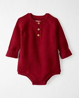 Baby Organic Cotton Rib Sweater Knit Bubble