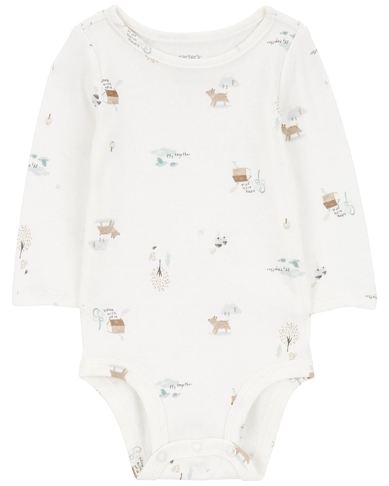 Baby 2-Piece Woodland Creatures Bodysuit & Velboa Jumper Set