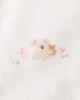 Baby Koala Print Loose Fit Long-Sleeve Wearable Blanket - White