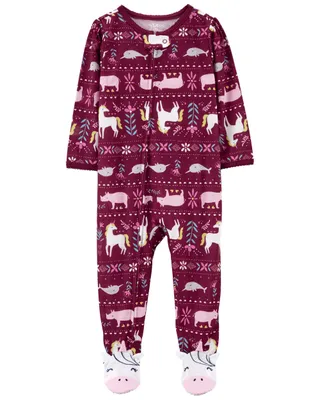 1-Piece Unicorn Loose Fit Footie Pyjamas