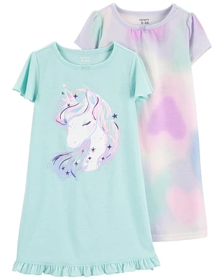 Kid 2-Pack Unicorn Nightgowns