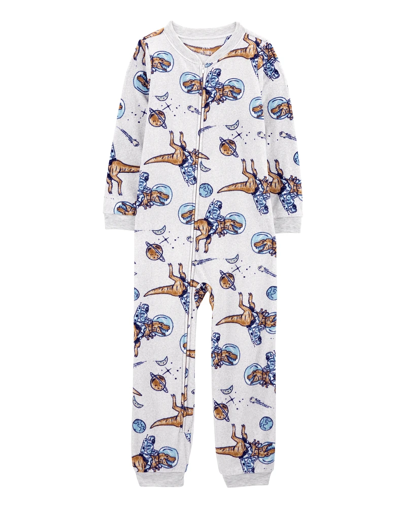 Kid 1-Piece Space Dinosaur Fleece Footless Pyjamas