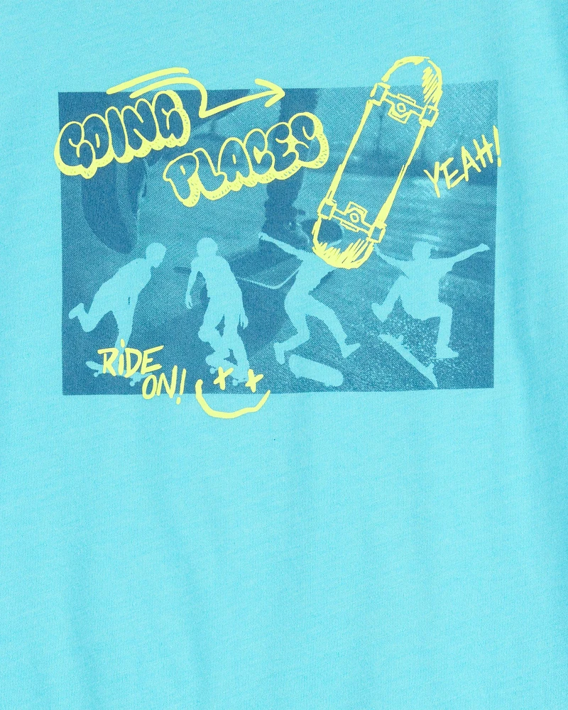 Kid Going Places Short-Sleeve Graphic Tee - Turquoise