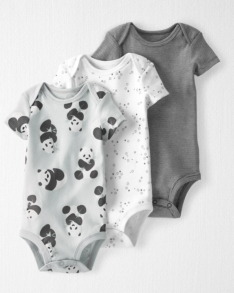 3-Pack Organic Cotton Rib Bodysuits