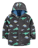 Toddler Dinosaur Colour Changing Rain Jacket - Grey