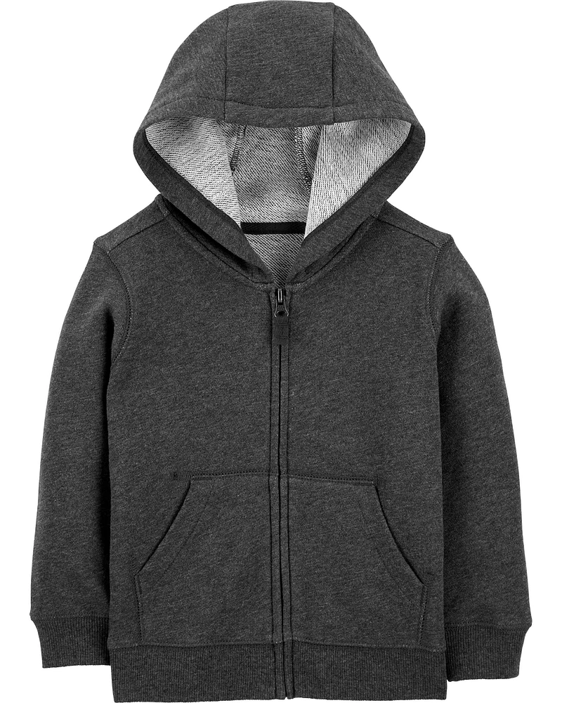 Marled Zip-Up French Terry Hoodie