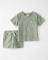 Toddler 2-Piece Turtles-Print Set Made with Organic Cotton