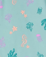 Toddler 1-Piece Coral Print Rashguard