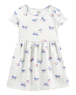 Toddler Butterfly Print Short-Sleeve Dress