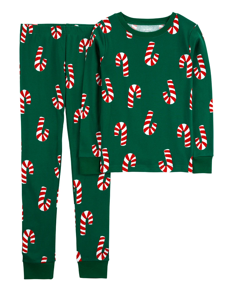 Kid 2-Piece Christmas Candy Cane 100% Snug Fit Cotton Pyjamas