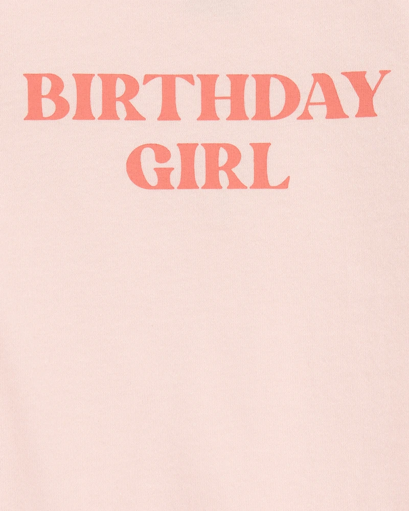 Baby Birthday Girl Short-Sleeve Bodysuit - Pink