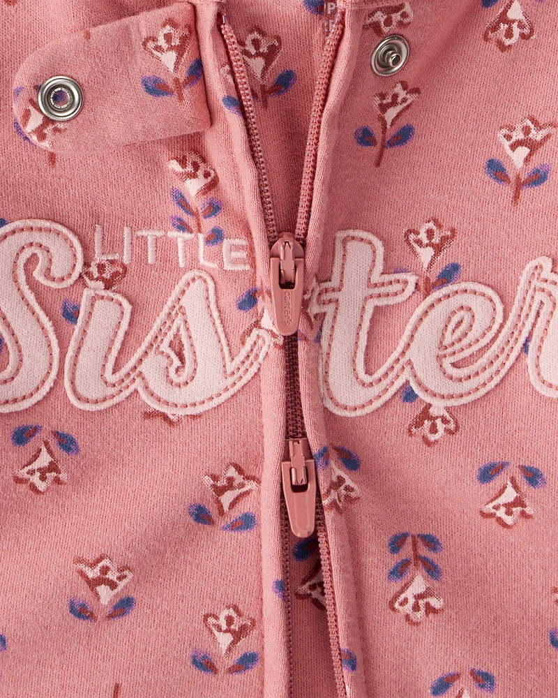 Baby Little Sister 2-Way Zip Cotton Sleeper