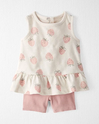 Baby 2-Piece Strawberry-Print Set Made With Organic Cotton