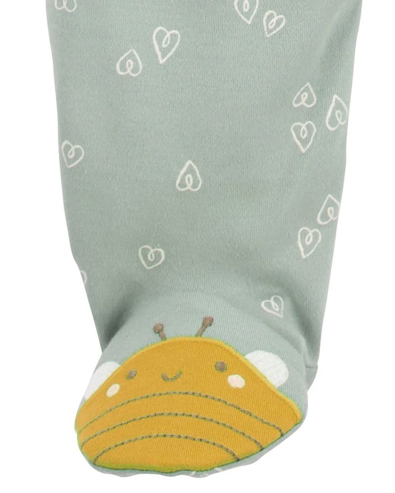 Baby Bee Zip 2-Way Cotton Sleeper