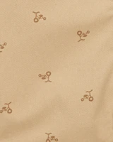 Baby Button-Front Romper - Tan