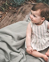 Baby Linen Striped Sunsuit Made with Organic Cotton