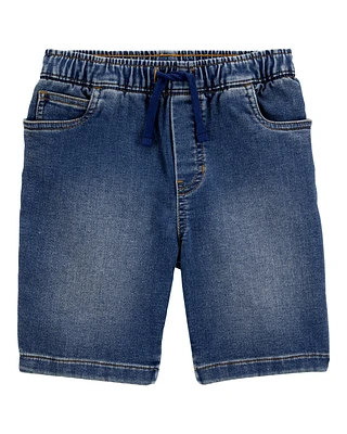 Kid Pull-On Denim Shorts - Navy