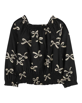 Kid Bow Print Blouse