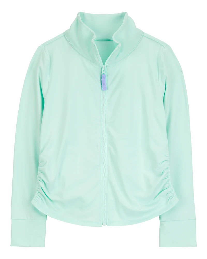 Kid Solid Knit Jacket - Turquoise