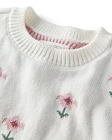 Baby 2-Piece Organic Cotton Sweater Knit Set Cosmos Garden Print