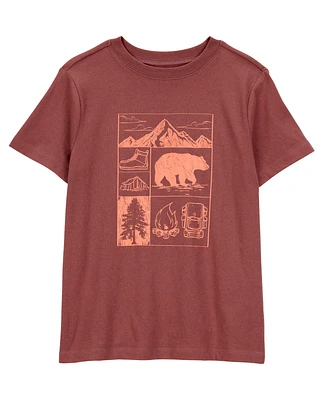 Kid Scenic Mountain Short-Sleeve Graphic Tee - Brown