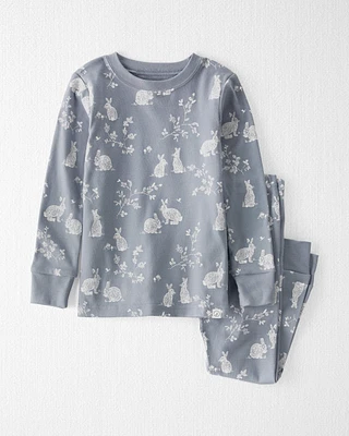 Toddler Bunny Print Easter Organic Cotton 2-Piece Pyjamas