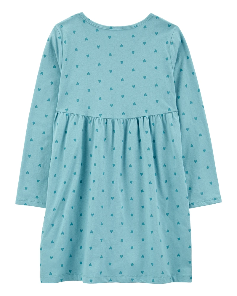 Kid Heart Long-Sleeve Jersey Dress
